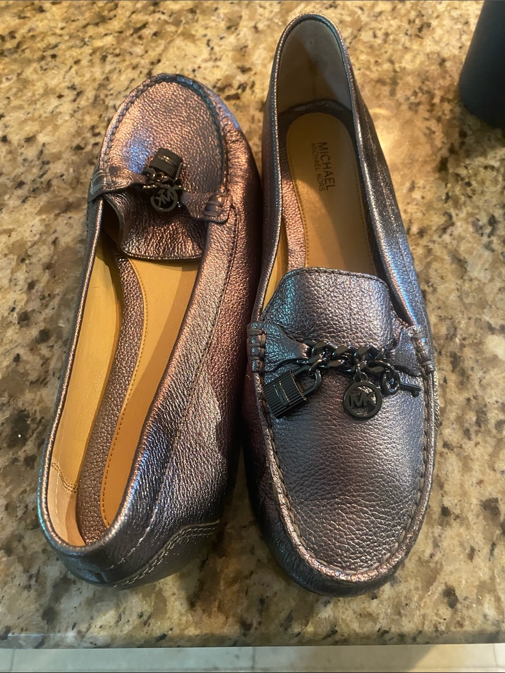 Michael Kors Iridescent Purple Metallic Leather Loafers